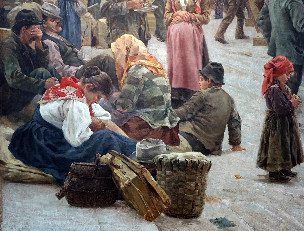 Angiolo - Gli emigranti, Galleria Nazionale d'Arte Moderna, Roma, dettaglio
